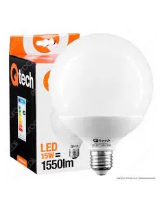 Ampoule LED basique Wiva 90020048 Qtech D120 E27 15W 6K blanche 240V